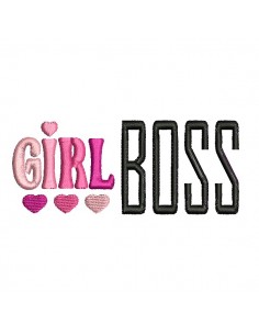 Motif de broderie machine girl boss