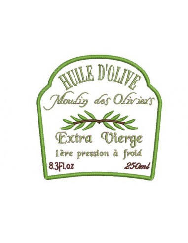 Motif de broderie machine  huile d'olive