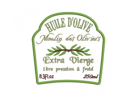 Motif de broderie machine  huile d'olive