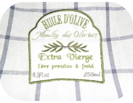 Motif de broderie machine  huile d'olive