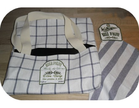 Motif de broderie machine  huile d'olive