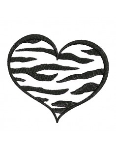 machine embroidery design heart tiger