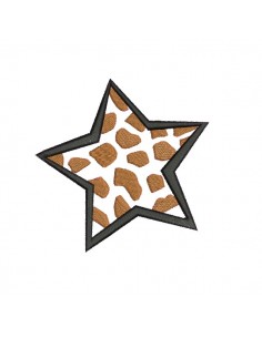 Motif de broderie machine étoile girafe
