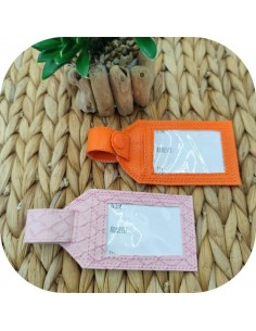 Motif de broderie machine ITH étiquette bagage 10x10 cm