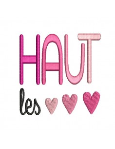 machine embroidery design   high hearts