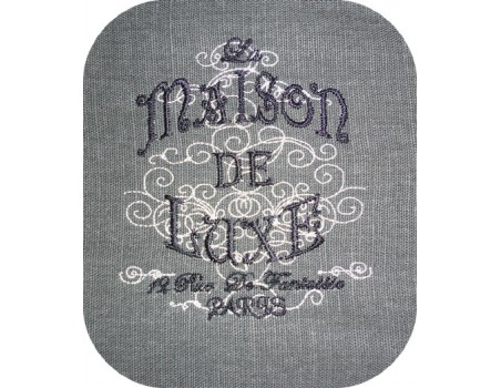 Instant download machine embroidery French Inspired Maison De Luxe Paris