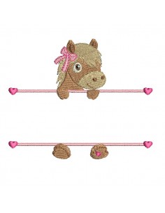 machine embroidery design customizable pony girl
