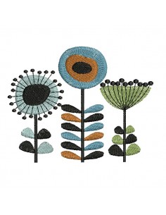 machine embroidery design vintage  flowers