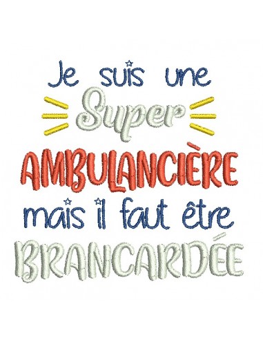Motif broderie machine ambulancière