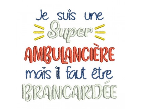 Motif broderie machine ambulancière