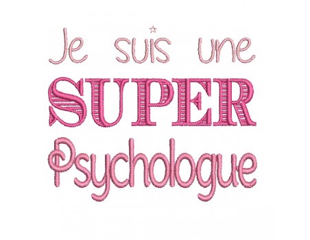 Motif de broderie  super psychologue femme