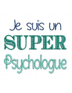 Motif de broderie  super psychologue homme