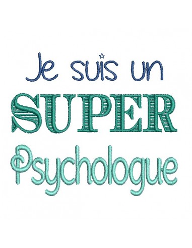 Motif de broderie  super psychologue homme