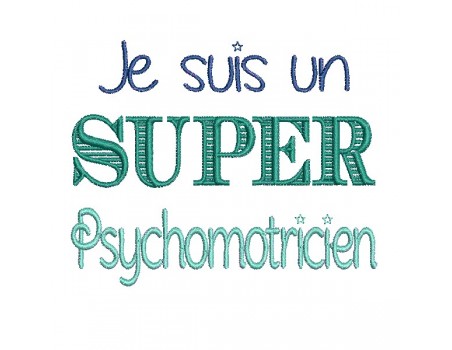 Motif de broderie  super psychomotricien