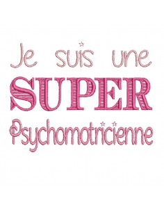 Motif de broderie  super psychomotricienne
