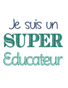 Motif de broderie  super éducateur