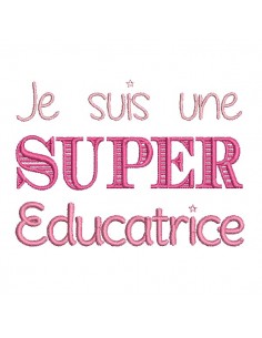 Motif de broderie  super éducatrice