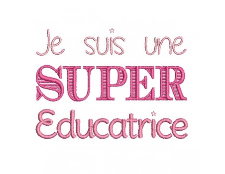 Machine Embroidery design Super educator woman