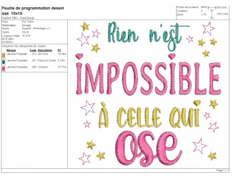 Instant download machine  Embroidery design dare