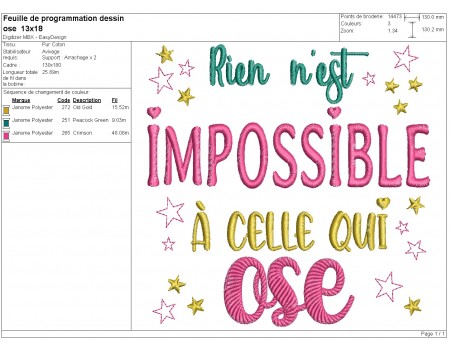 Instant download machine  Embroidery design dare
