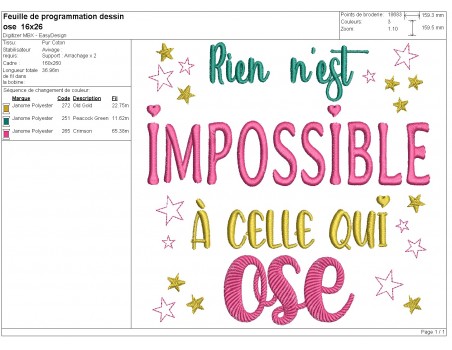 Instant download machine  Embroidery design dare