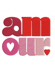 Instant download machine embroidery design word  love