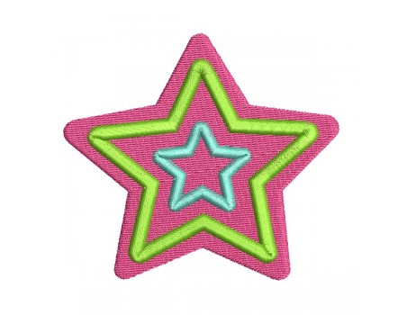 Instant download machine embroidery design tricolor star