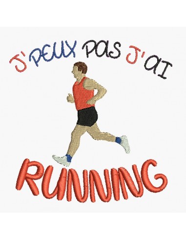 Motif de broderie machine j'peux pas j'ai  running