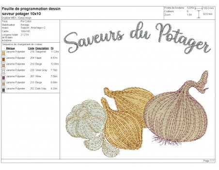 machine embroidery design Taste of garden