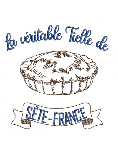 machine embroidery design redwork Tielle Sétoise  pie