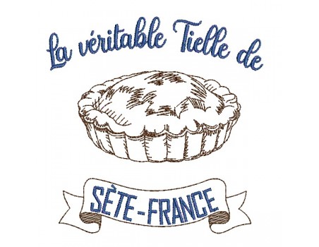 machine embroidery design redwork Tielle Sétoise  pie