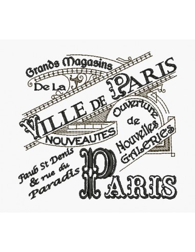 Instant download machine embroidery vintage advertising major stores Paris