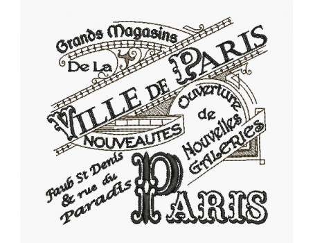 Instant download machine embroidery vintage advertising major stores Paris