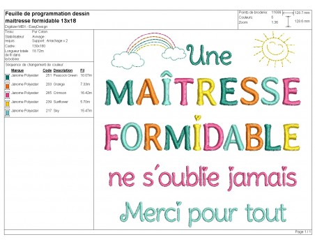 Instant download machine embroidery design amazing  teacher
