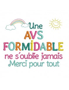 Motif de broderie machine AVS formidable