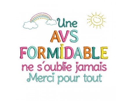 Motif de broderie machine AVS formidable