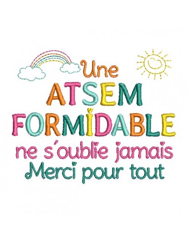 Motif de broderie machine Atsem formidable