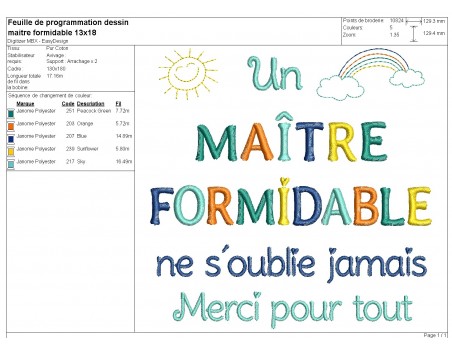 Instant download machine embroidery design teacher