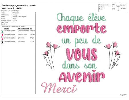 Instant download machine embroidery design thanks customizable