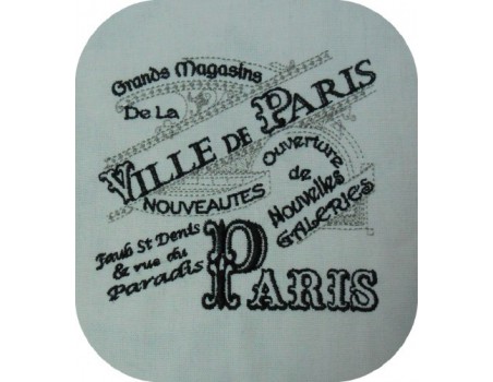 Instant download machine embroidery vintage advertising major stores Paris