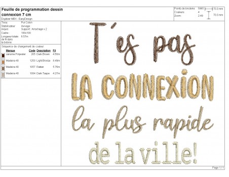 Motif de broderie machine t'es pas la connexion