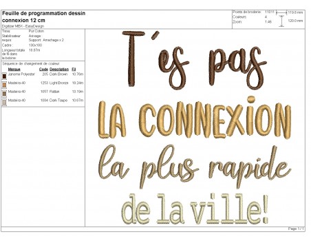 Motif de broderie machine t'es pas la connexion