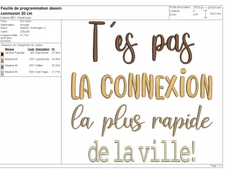 machine embroidery design  you're not the connexion