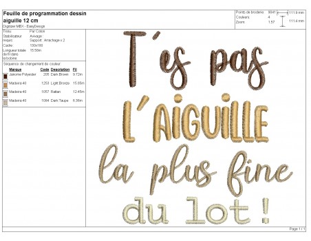machine embroidery design you're not the needle
