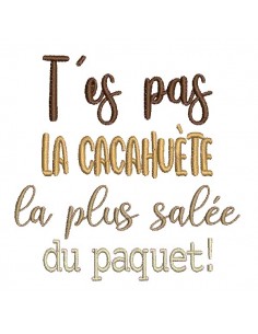 Motif de broderie machine t'es pas la cacahuète