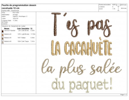 machine embroidery design  you're not the peanut