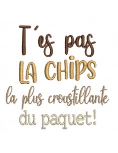 Motif de broderie machine t'es pas la chips