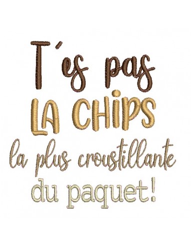 Motif de broderie machine t'es pas la chips