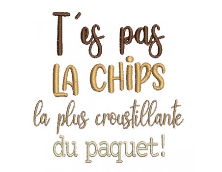 Motif de broderie machine t'es pas la chips