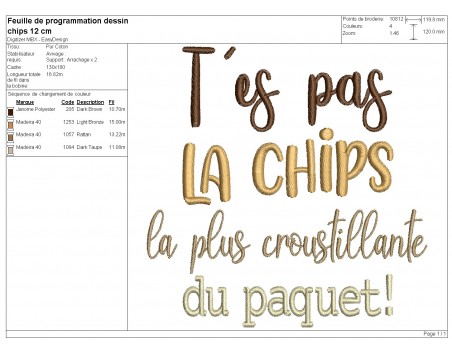 machine embroidery design you're not the chips
